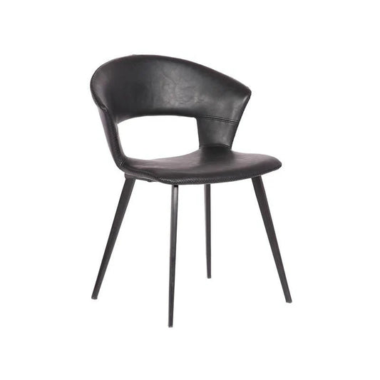 2 stk. Tora Spisebordsstole, sort kunstlæder, sort metal ben.