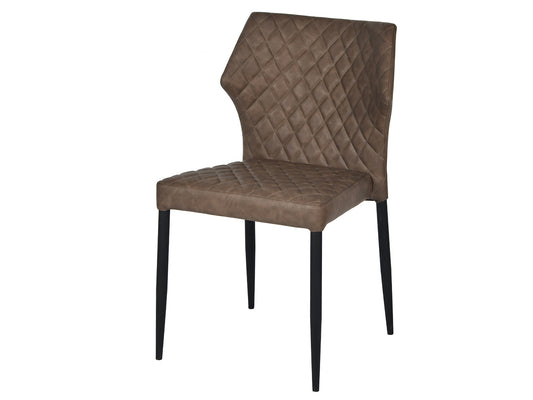 4 stk. Ydun Spisebordsstole, brun PU sæde /ryg, sort metal ben.