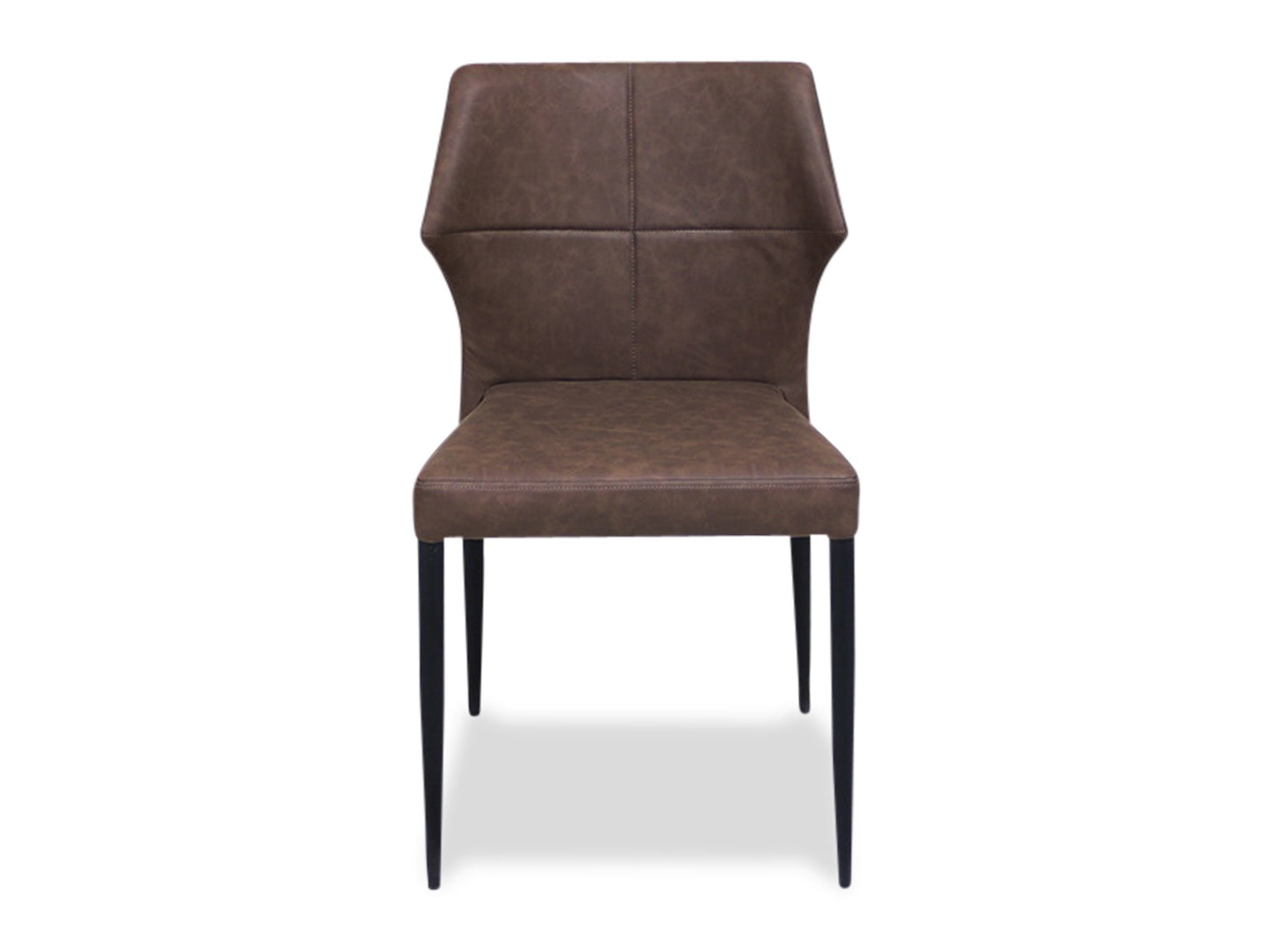 4 stk. Runa Spisebordsstole, brun PU på sæde/ryg, sort metal ben.