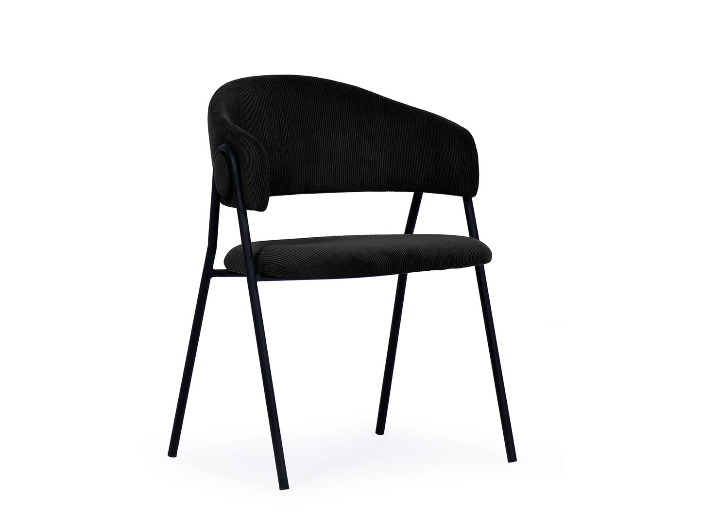 2 stk. Lina Spisebordsstole, sort farvet, sort metal ben.