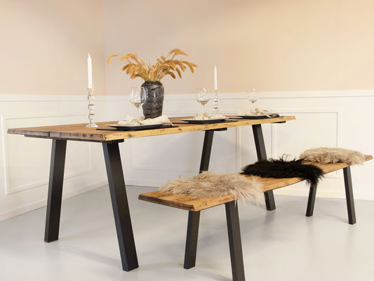 1 stk. Curve Bordplade, vintage olieret.