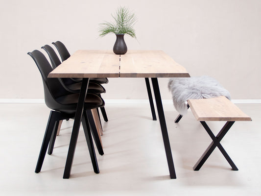 1 stk. Curve Bordplade, hvid olieret.