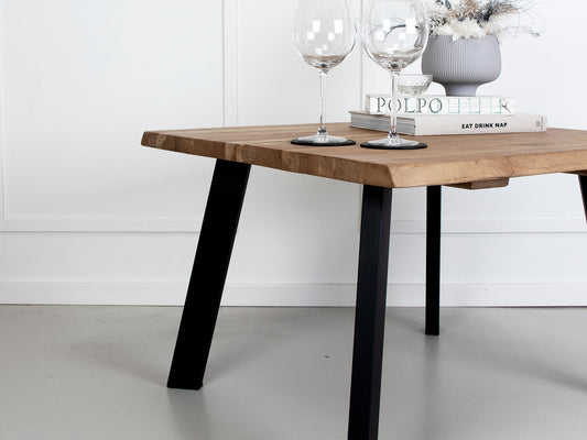 1 stk. Curve Bordplade, olie natur.