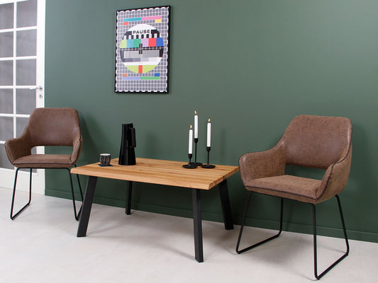 1 stk. Curve Bordplade, natur olieret.