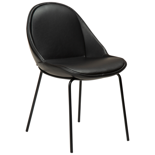 2 stk. ARCH Spisebordsstol sort kunstlæder, sort metal