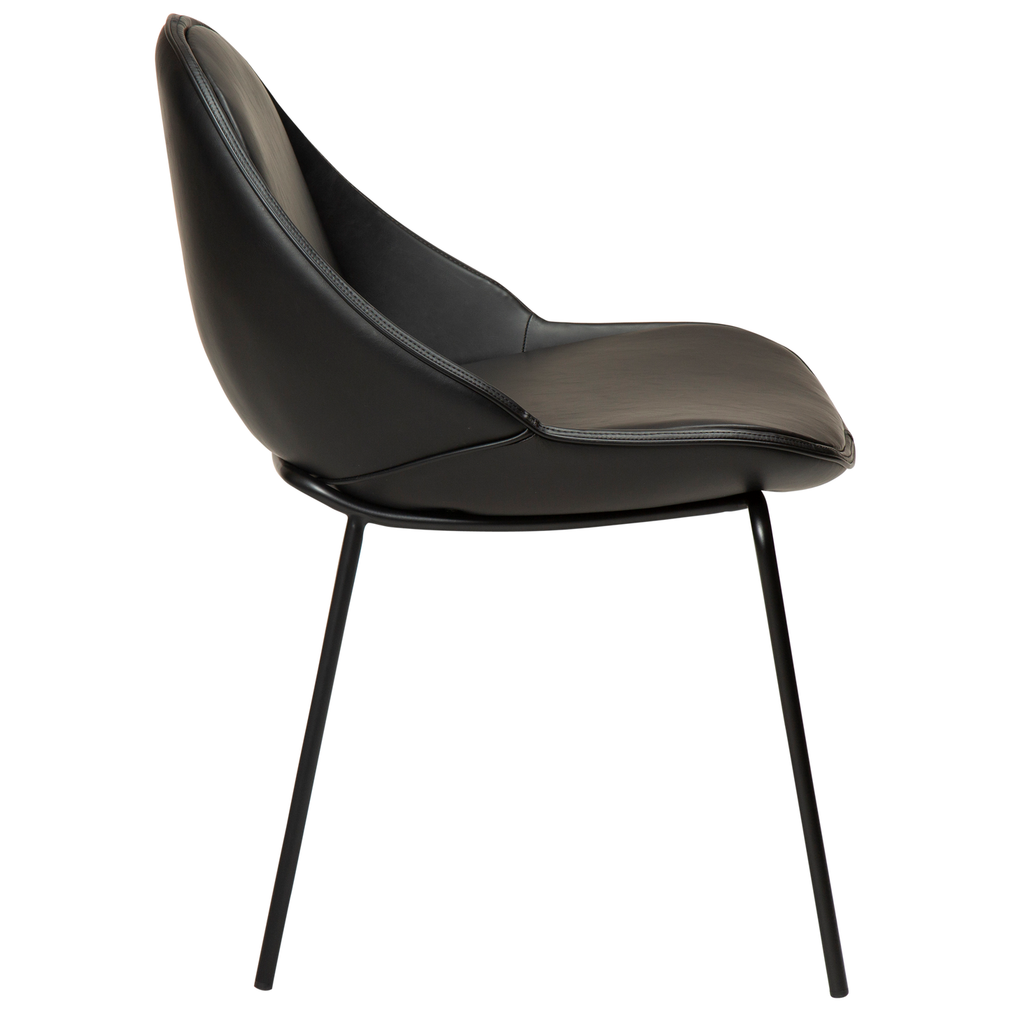 2 stk. ARCH Spisebordsstol sort kunstlæder, sort metal