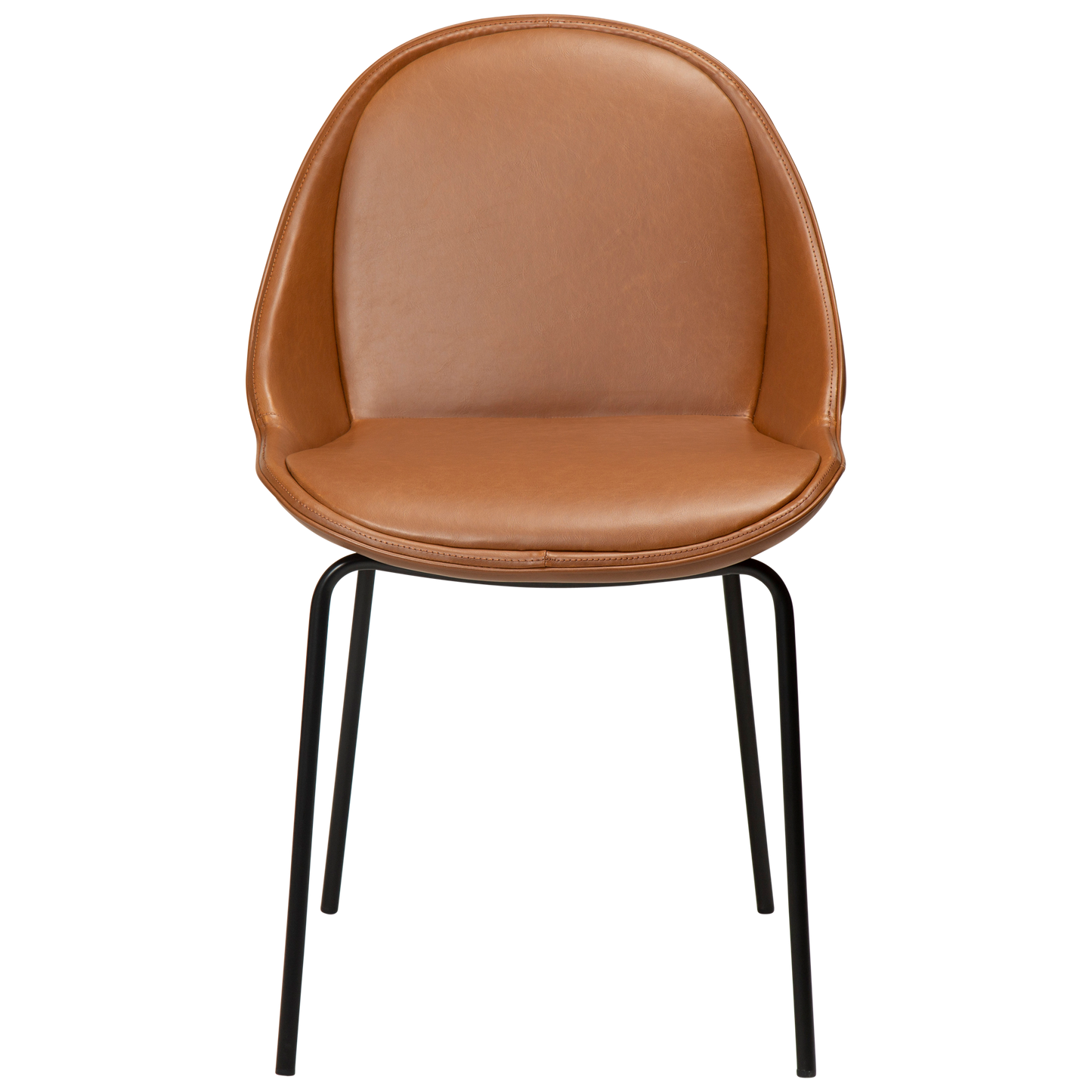 2 stk. ARCH Spisebordsstol brun kunstlæder, sort metal