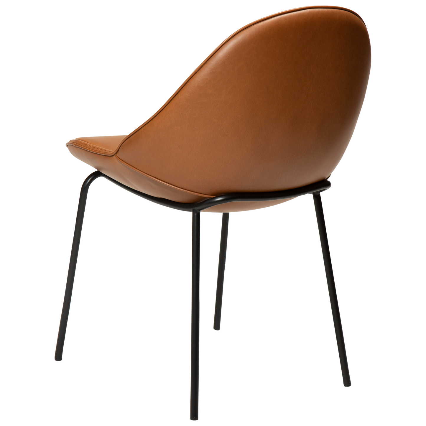 2 stk. ARCH Spisebordsstol brun kunstlæder, sort metal