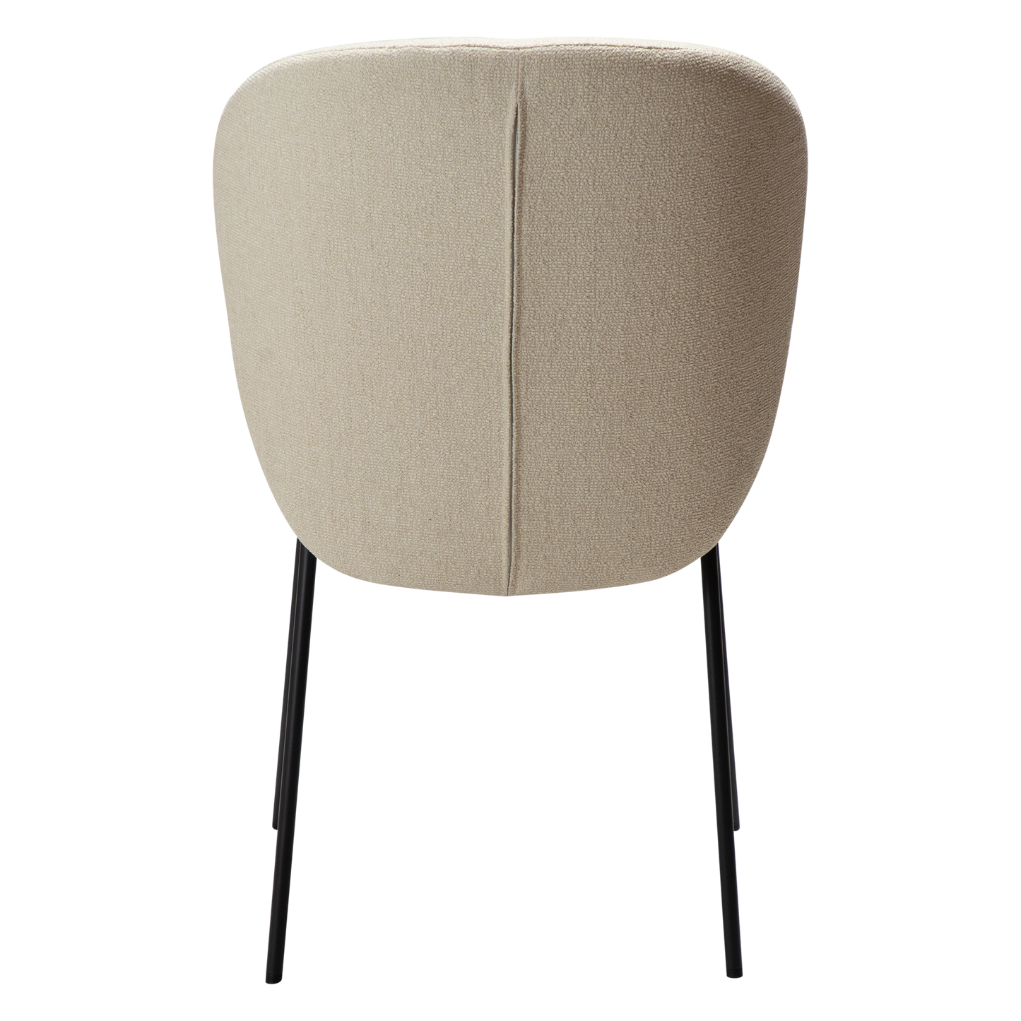 2 stk. BRACE Stole, hvid/beige bouclé stof, sorte metal ben.