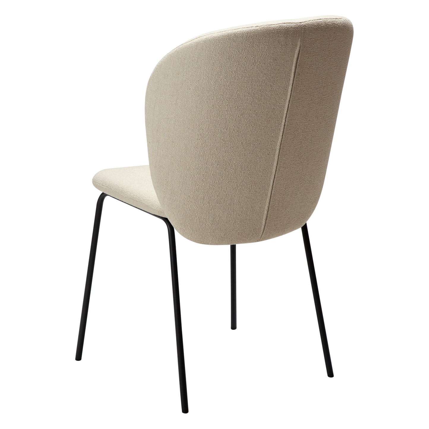 2 stk. BRACE Stole, hvid/beige bouclé stof, sorte metal ben.