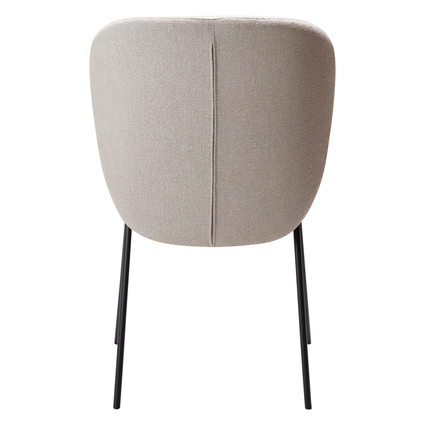 2 stk. BRACE Stole, grå/beige bouclé stof, sorte metal ben.