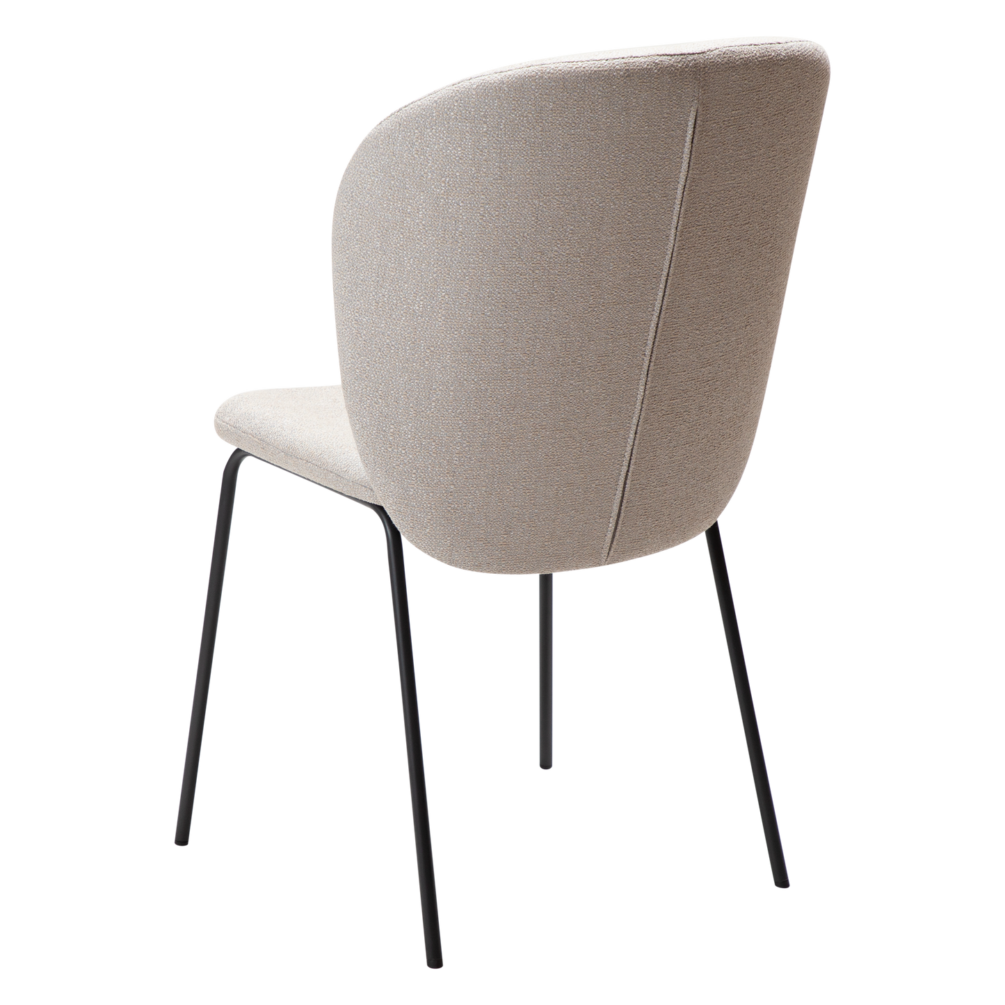2 stk. BRACE Stole, grå/beige bouclé stof, sorte metal ben.
