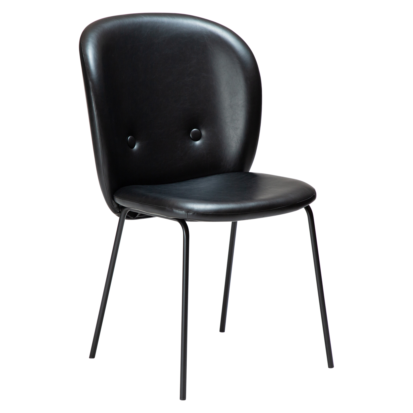 2 stk. BRACE Stole, sort kunstlæder, sorte metal ben.