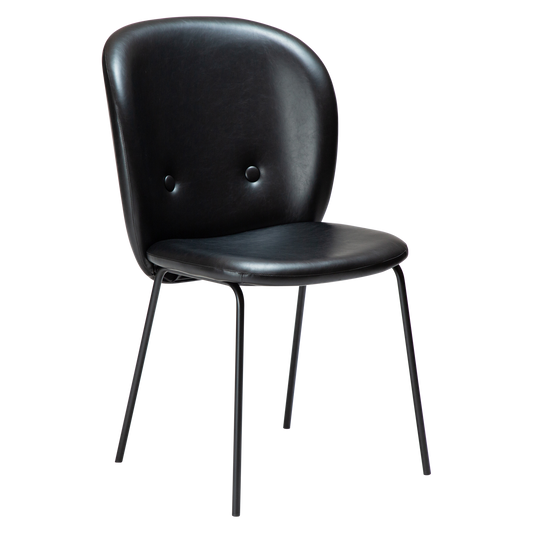 2 stk. BRACE Stole, sort kunstlæder, sorte metal ben.