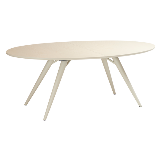 1 stk. ECLIPSE Bordplade "Oval" med 2 udtræksplader, eg hvid pigmenteret.