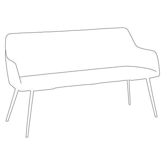 1 stk. EMBRACE Bænk Sort Fløjl - Flammehæmmende