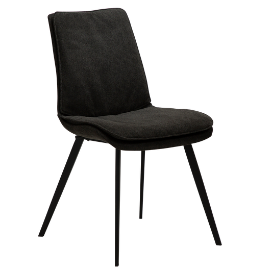 2 stk. FIERCE Stol sort stof, sort metal