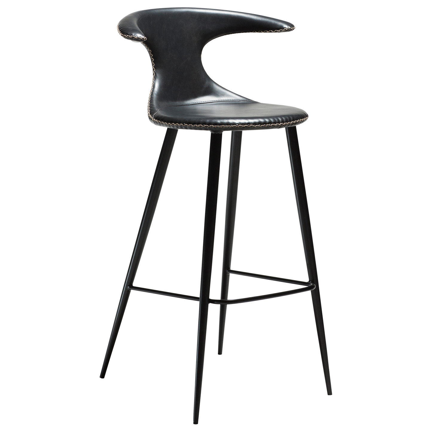 2 stk. FLAIR Barstole, sort kunstlæder, sorte metal ben.