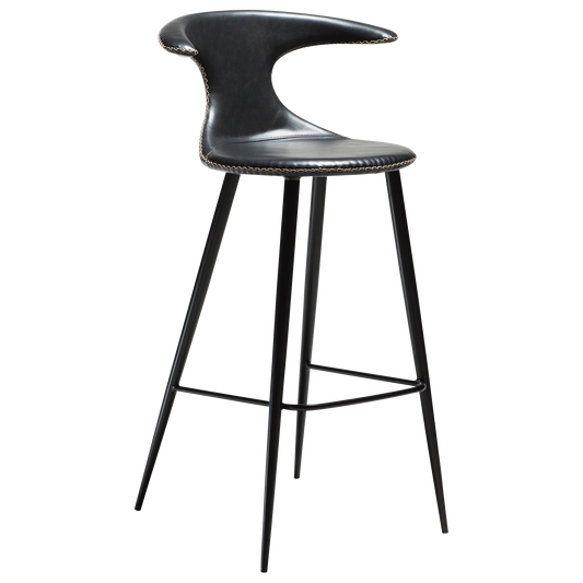 2 stk. FLAIR Barstole, sort kunstlæder, sorte metal ben.