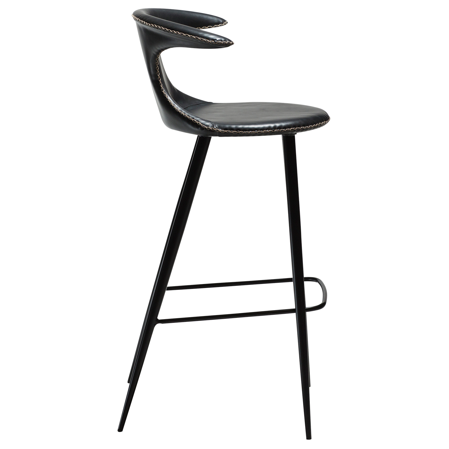 2 stk. FLAIR Barstole, sort kunstlæder, sorte metal ben.