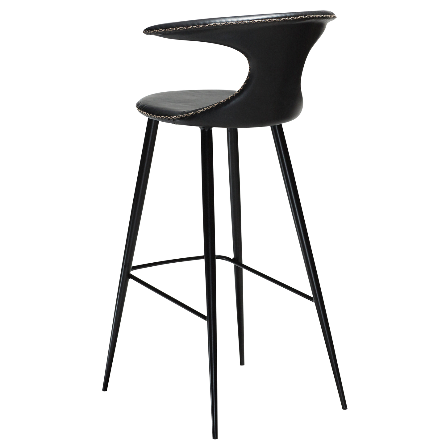 2 stk. FLAIR Barstole, sort kunstlæder, sorte metal ben.