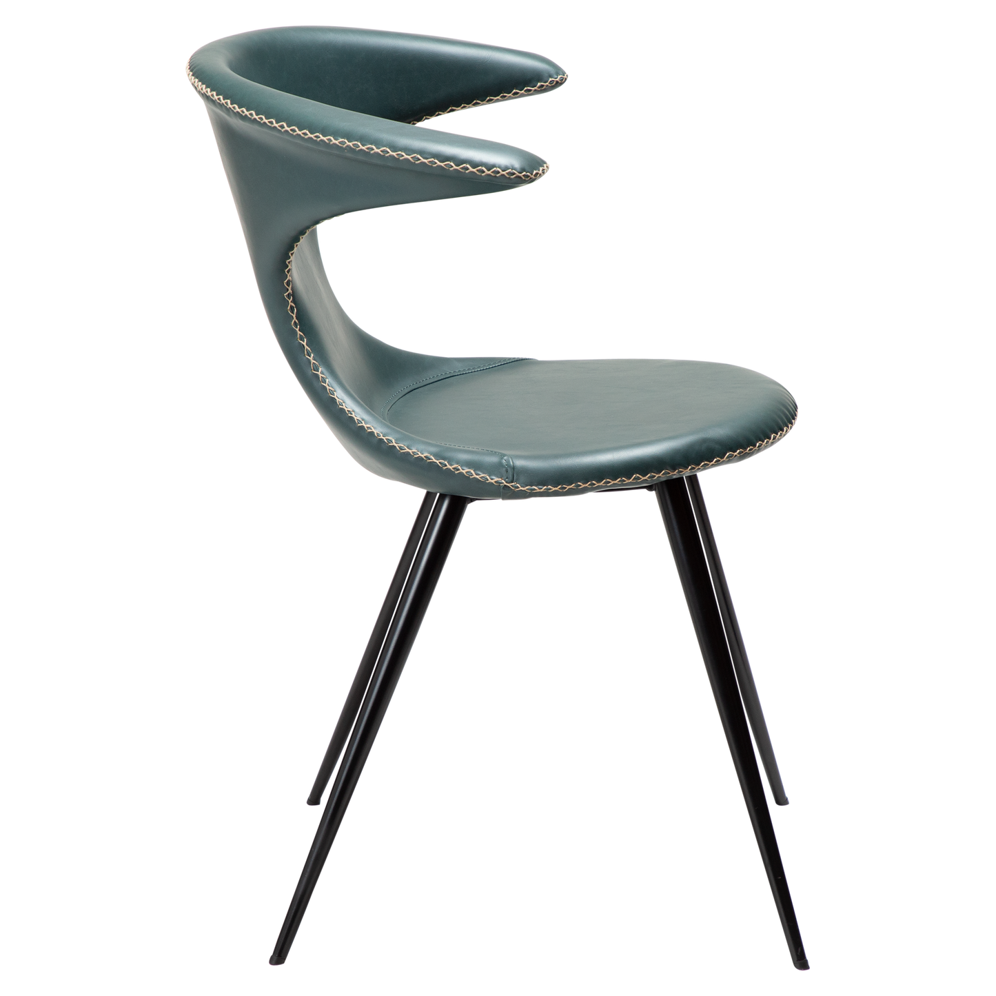 2 stk. FLAIR Spisebordsstol, grøn kunstlæder, sorte metal ben.