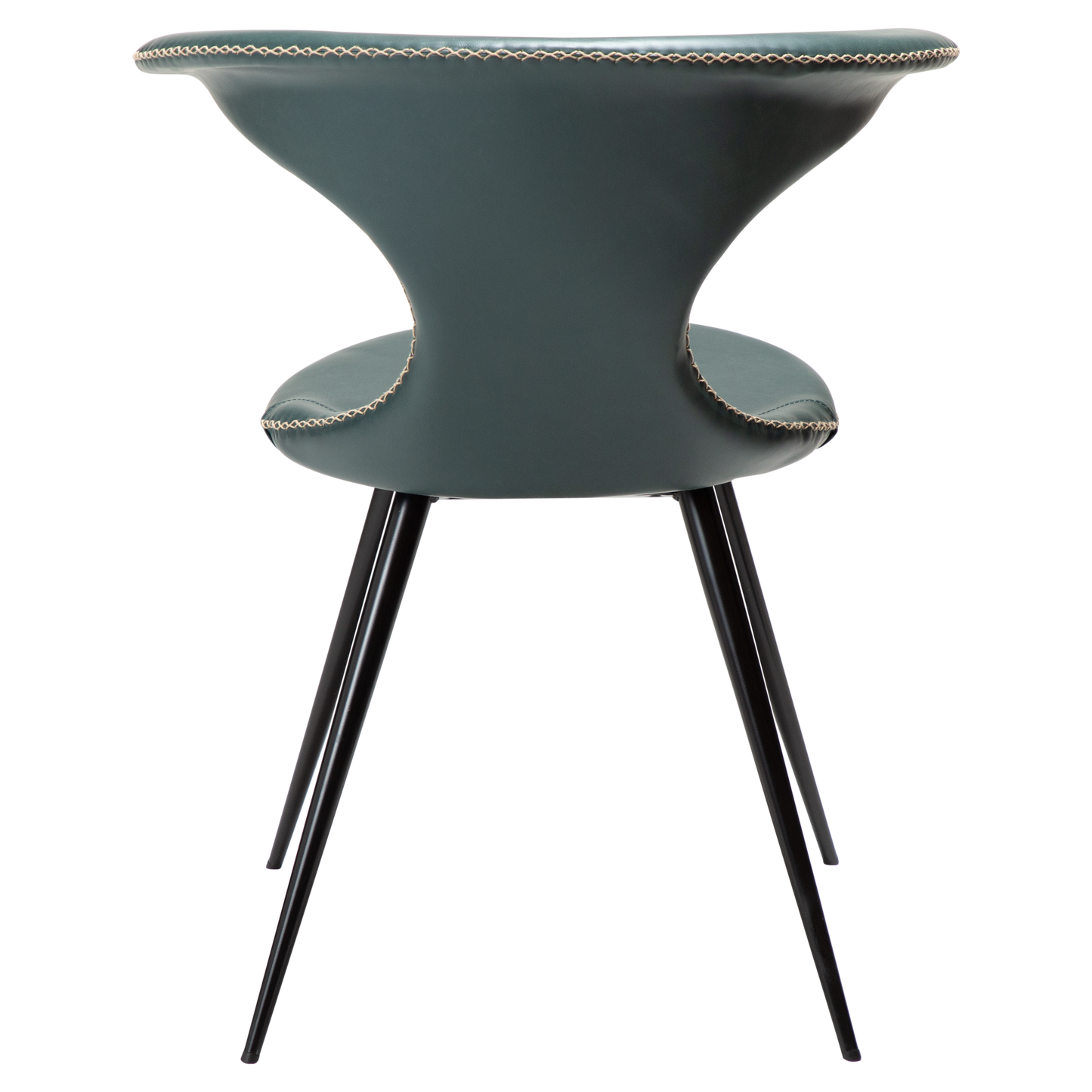 2 stk. FLAIR Spisebordsstol, grøn kunstlæder, sorte metal ben.