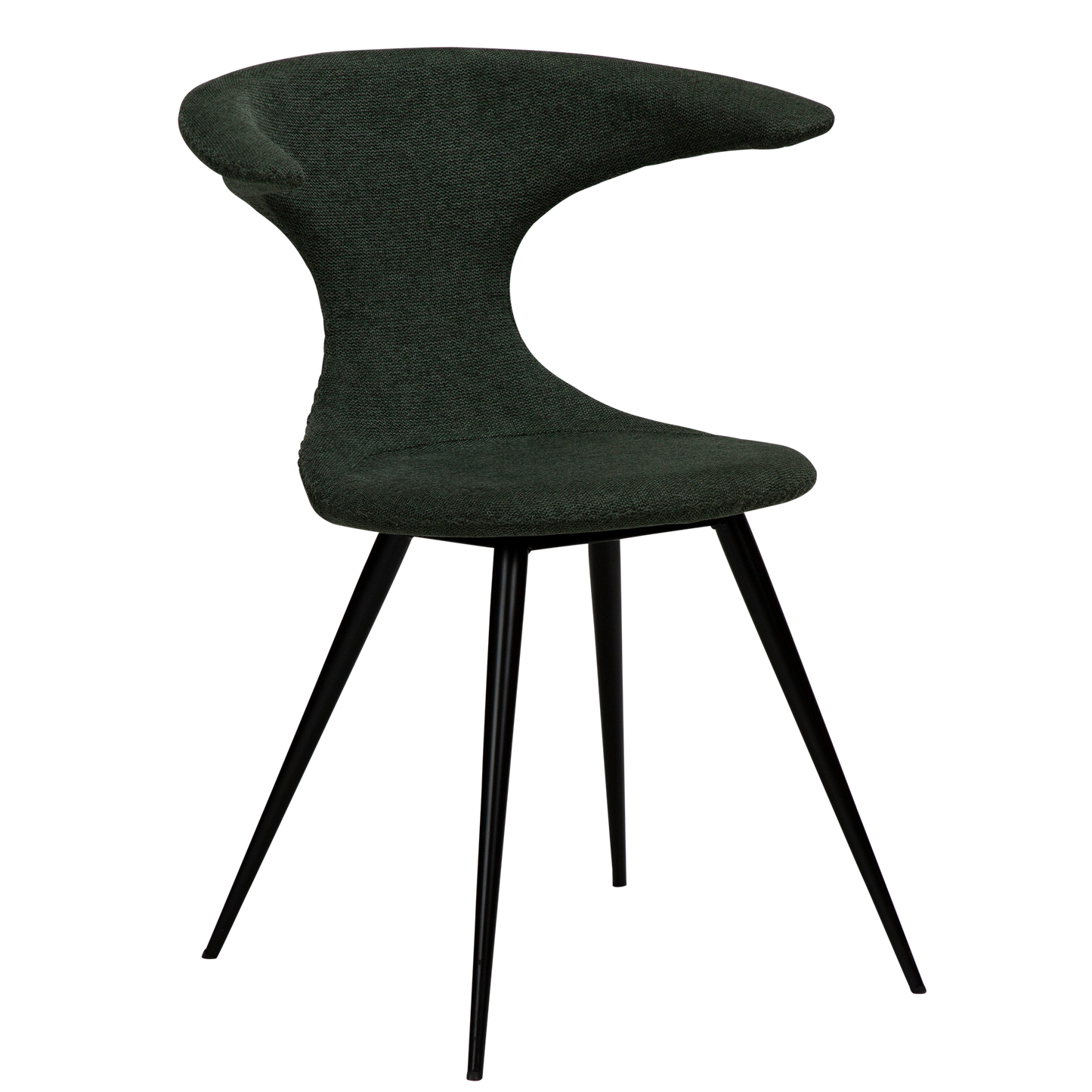 2 stk. FLAIR Stol grøn stof, sort metal