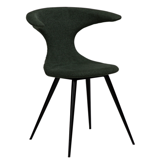 2 stk. FLAIR Stol grøn stof, sort metal