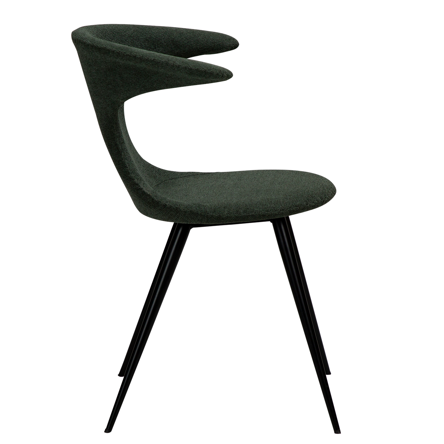 2 stk. FLAIR Stol grøn stof, sort metal
