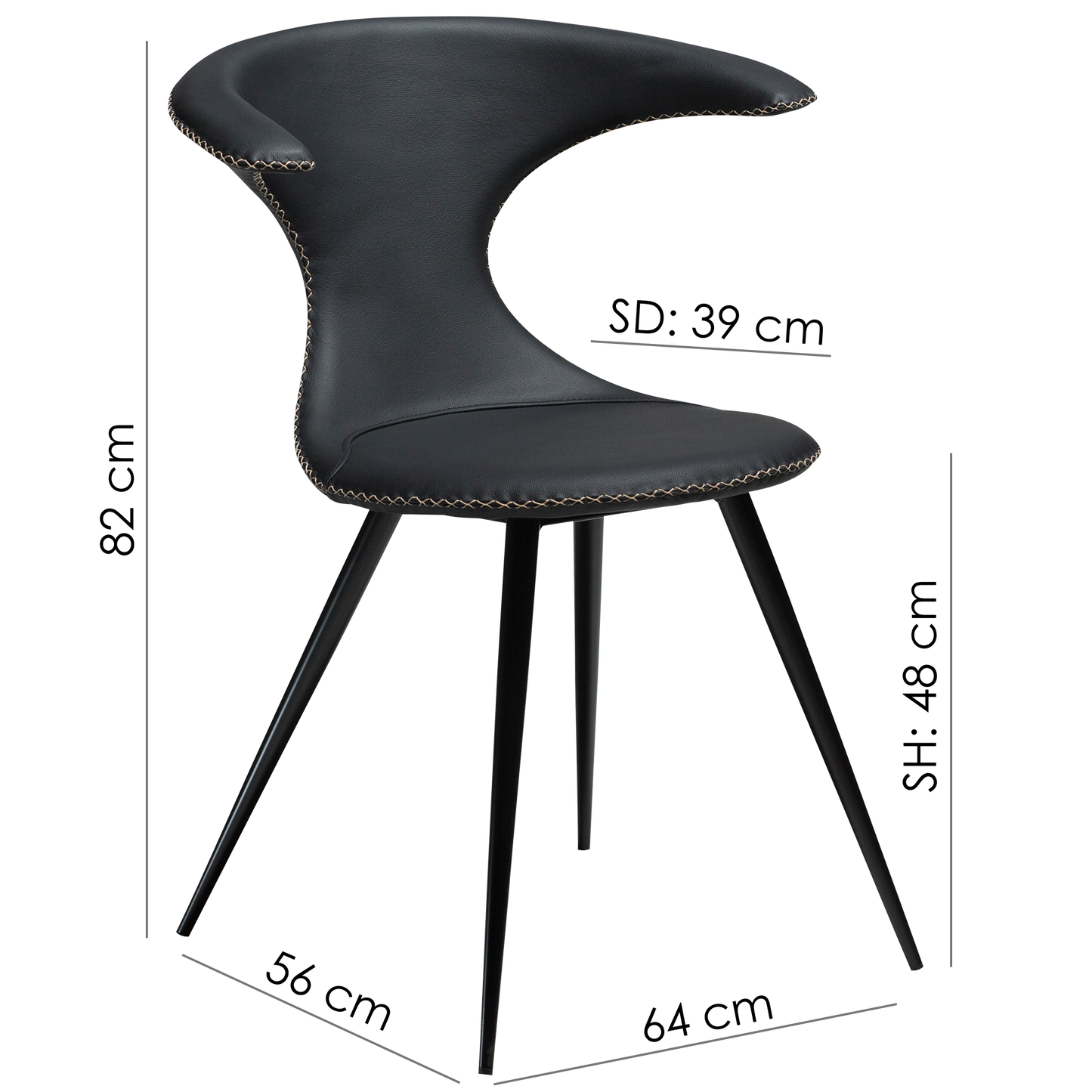 2 stk. FLAIR Stol grøn stof, sort metal