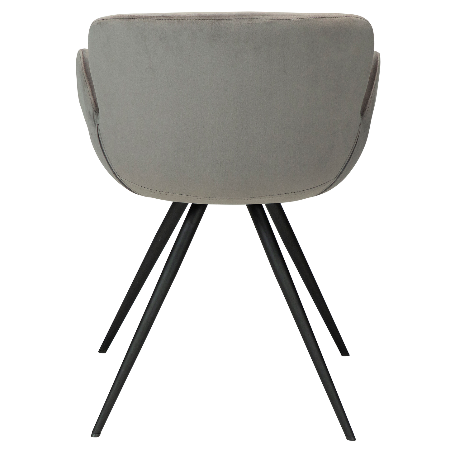 2 stk. GAIA Spisebordsstole, grå fløjl, sorte metal ben.