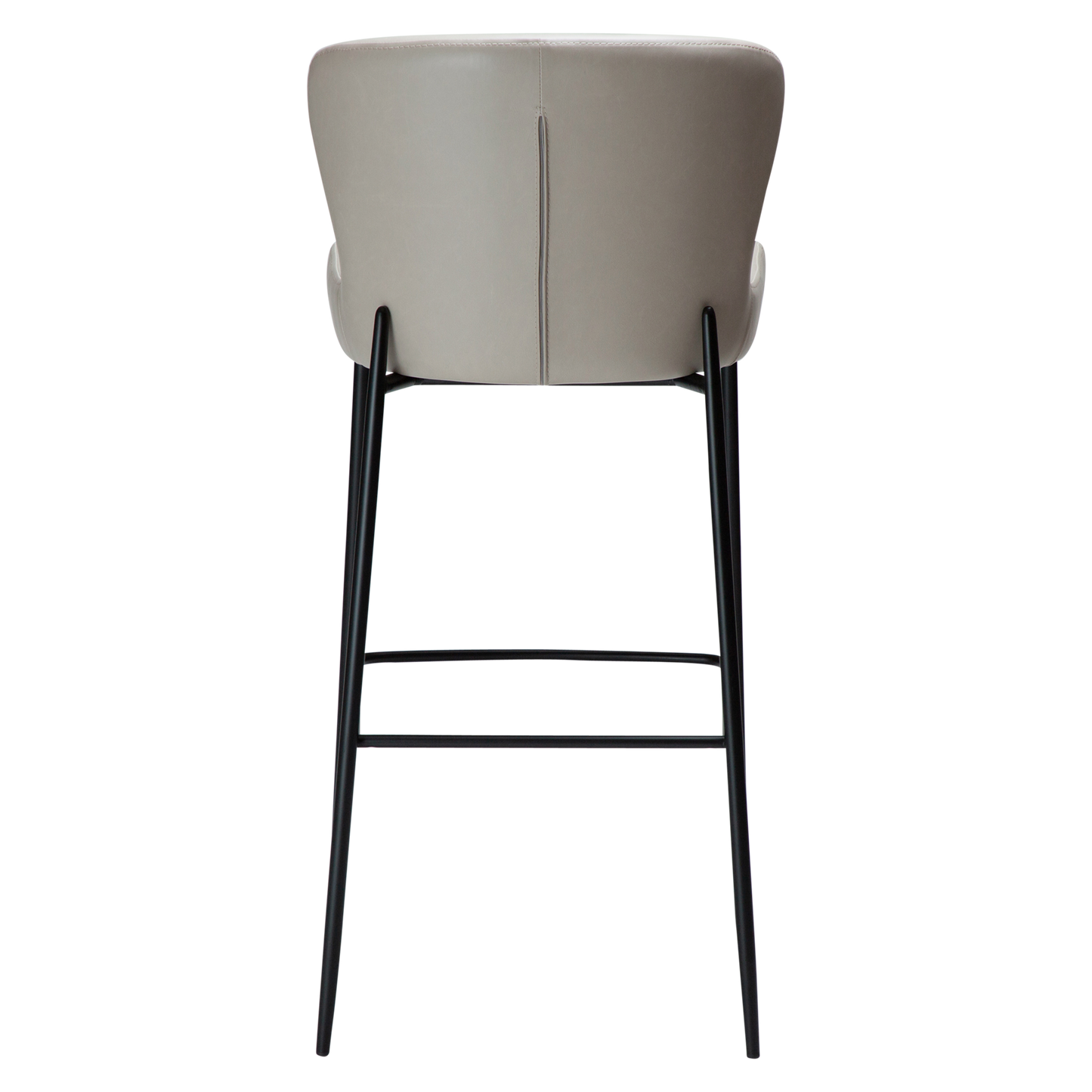 1 stk. GLAMOROUS Barstol, beige/grå kunstlæder, sorte metal ben.