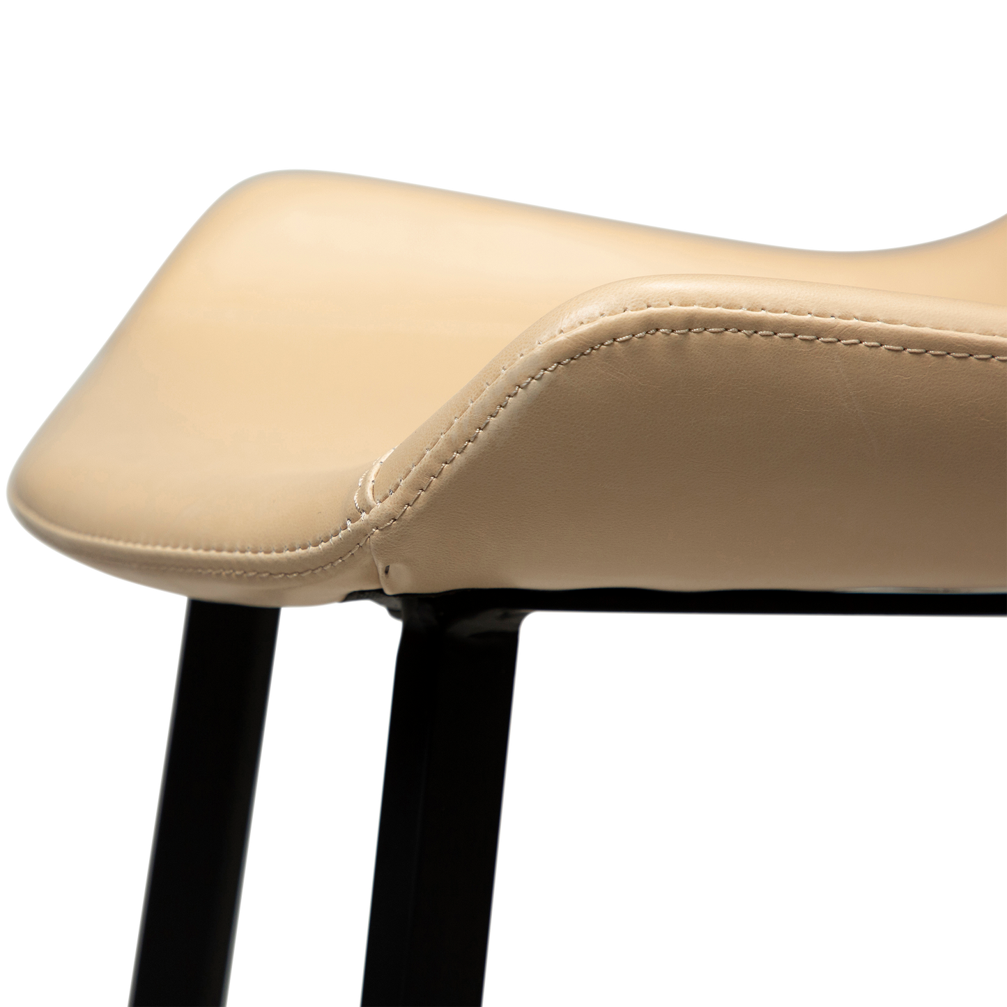 2 stk. Hype Barstol ivory kunstlæder, sort metal