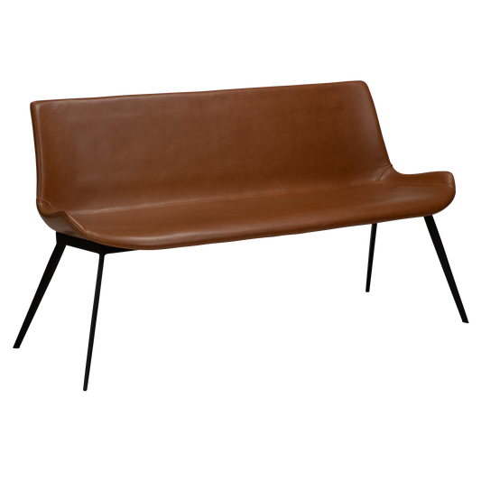1 stk. HYPE Bænk lysbrun kunstlæder, sort metal