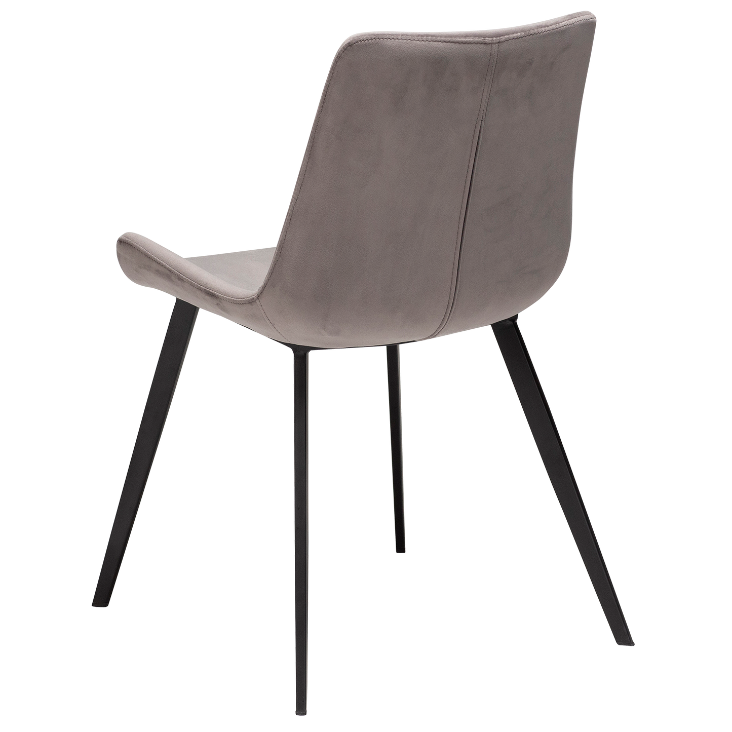 2 stk. HYPE Spisebordsstole, grå fløjl stof, sorte metalben.