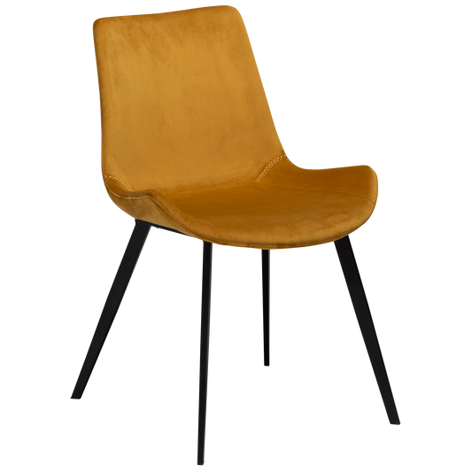 2 stk. HYPE Stol bronze fløjl, sort metal