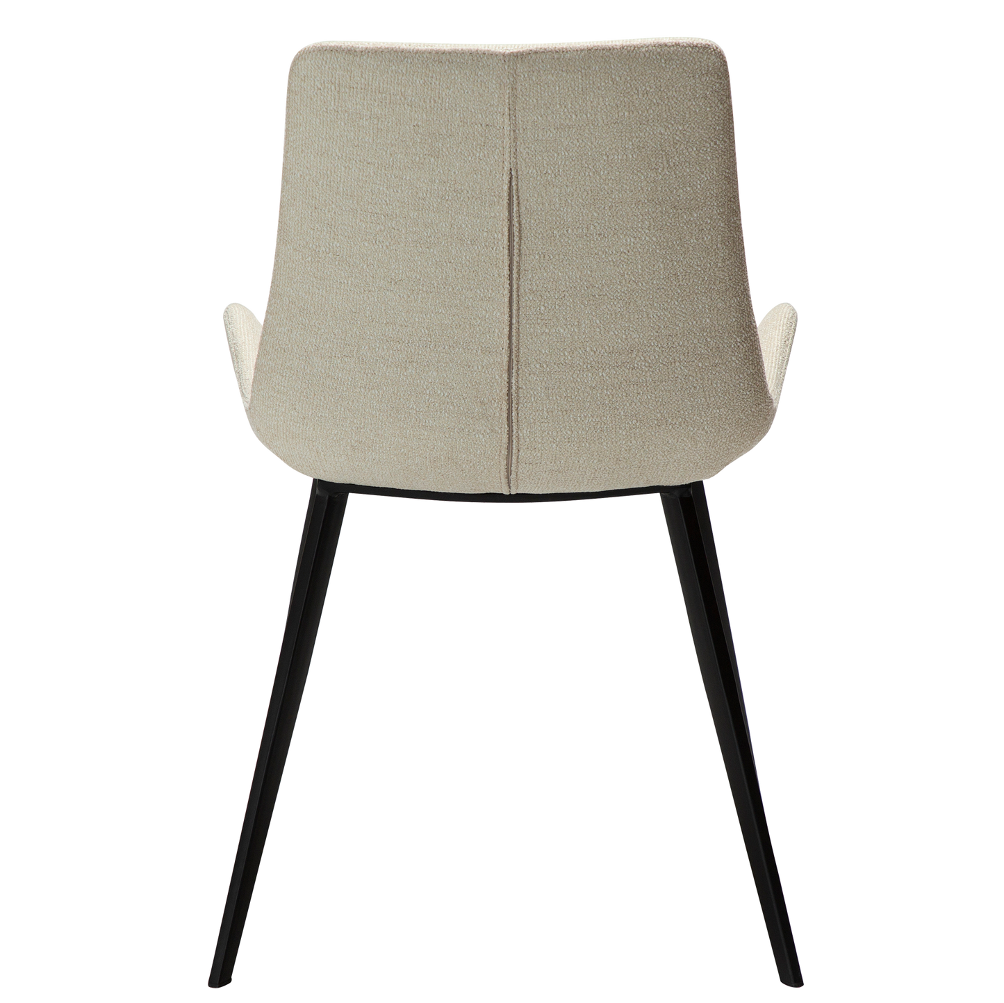 2 stk. HYPE Spisebordsstole, hvid/beige bouclé, sorte metal ben.
