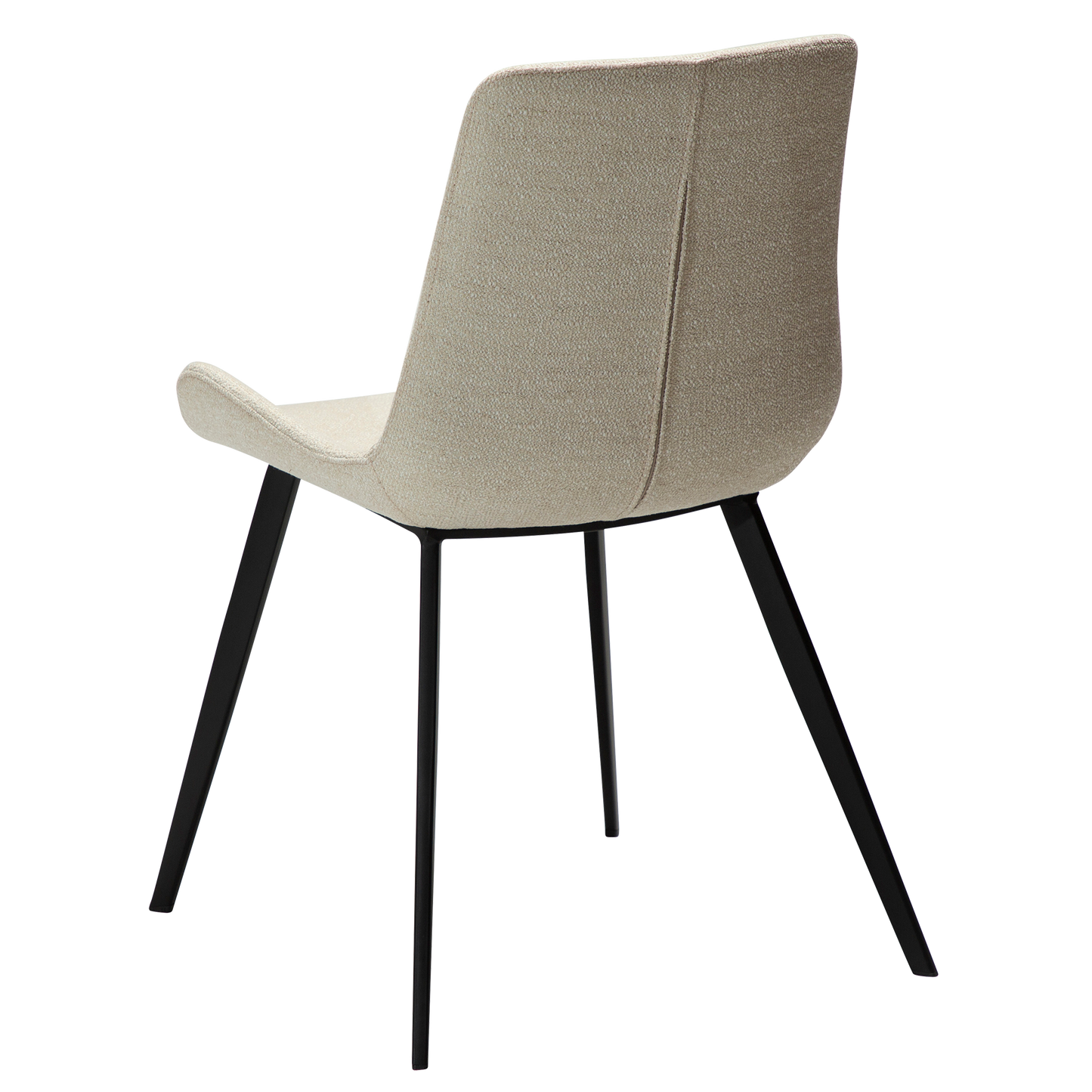 2 stk. HYPE Spisebordsstole, hvid/beige bouclé, sorte metal ben.