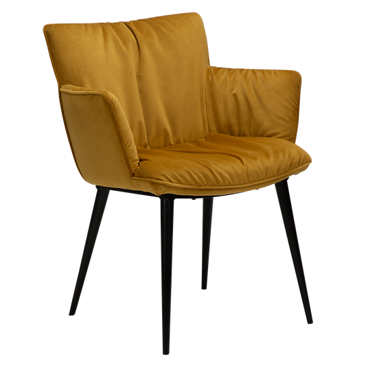 1 stk. JOIN Lænestol, bronze fløjl stof, sorte metal ben.