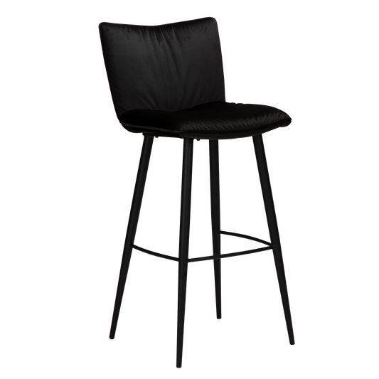 2 stk. JOIN Barstol sort velour, sort metal