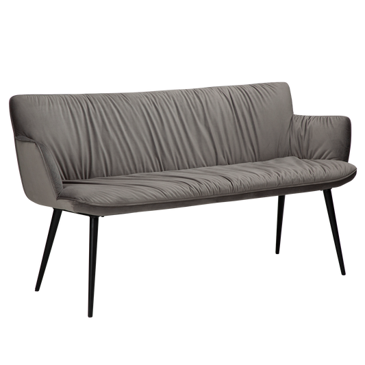1 stk. JOIN Bænk grå fløjl, sort metal