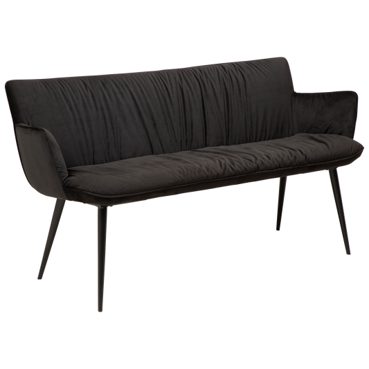 1 stk. JOIN Bænk sort fløjl, sort metal (UK Crib 5)