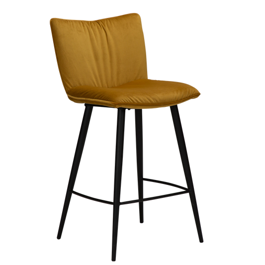 2 stk. JOIN Barstol bronze fløjl, sort metal
