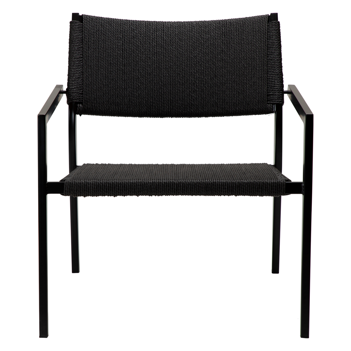 2 stk. LOOP Loungestole, sort snor, sorte metal ben.