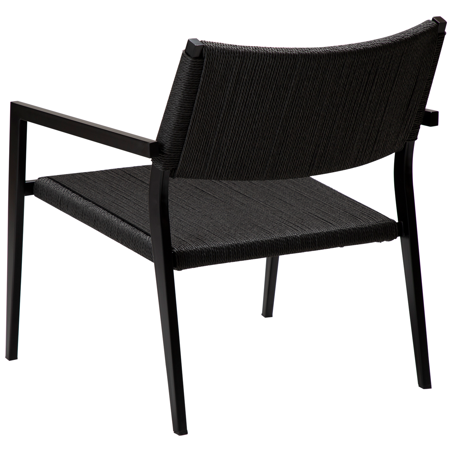 2 stk. LOOP Loungestole, sort snor, sorte metal ben.