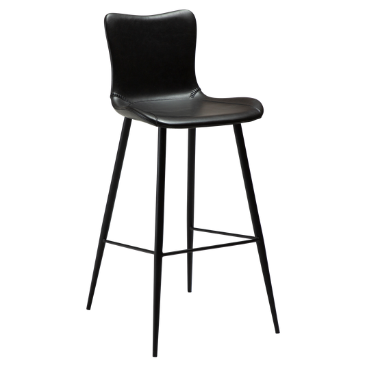 2 stk. MEDUSA Barstol sort kunstlæder, sort metal