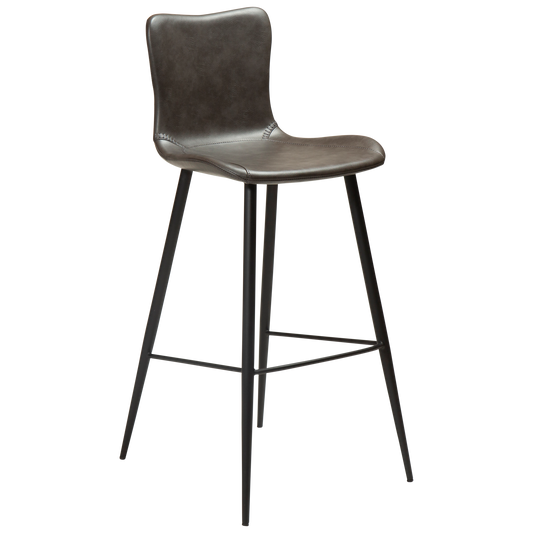 2 stk. MEDUSA Barstol grå kunstlæder, sort metal