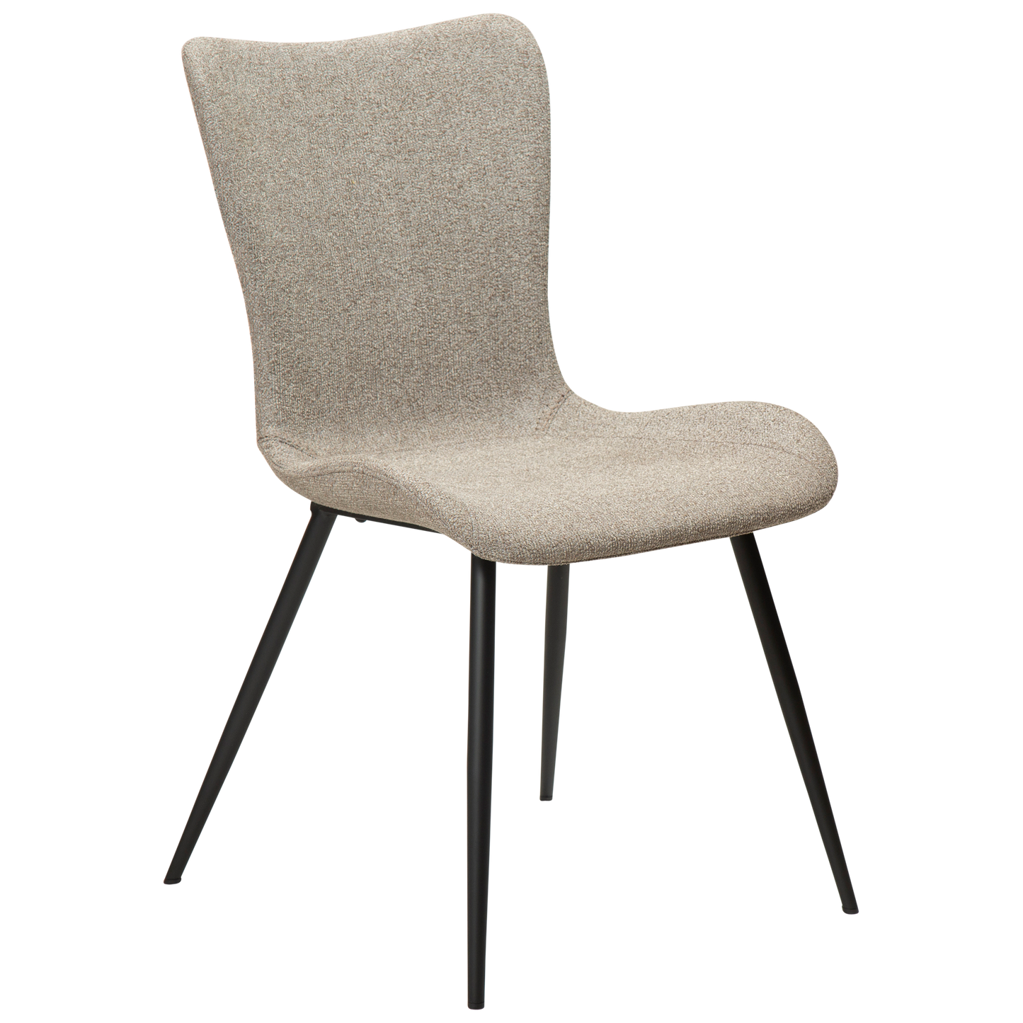 2 stk. MEDUSA Stol brun/beige bouclé stof, sort metal