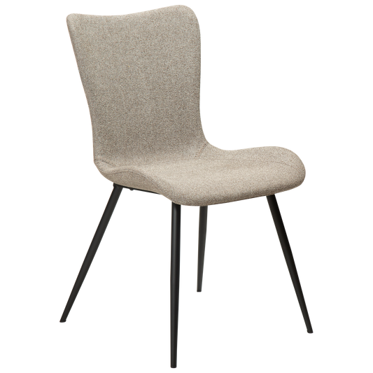 2 stk. MEDUSA Stol brun/beige bouclé stof, sort metal